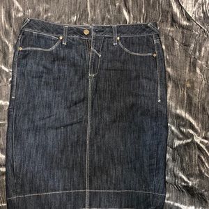 Denim pencil skirt